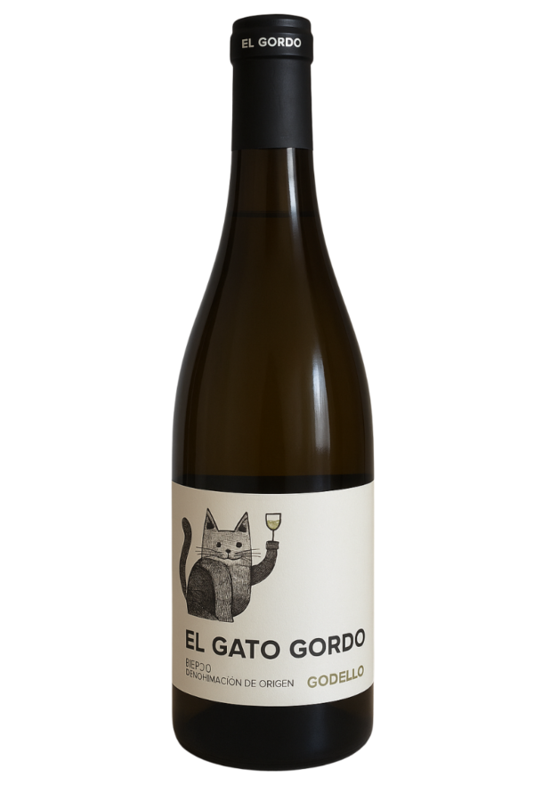 vino gato gordo blanco