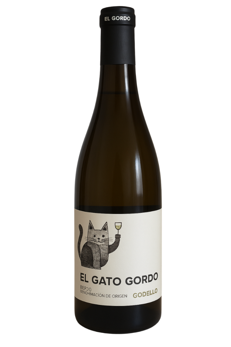 vino gato gordo blanco