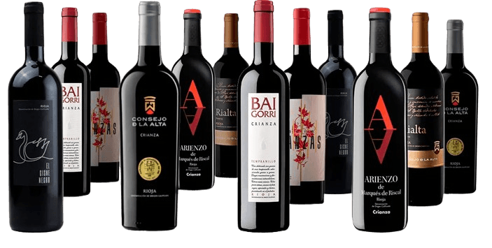 12 botellas vino sin fondo